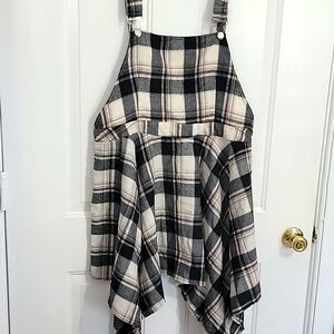 Plaid Overall Dress - 2X